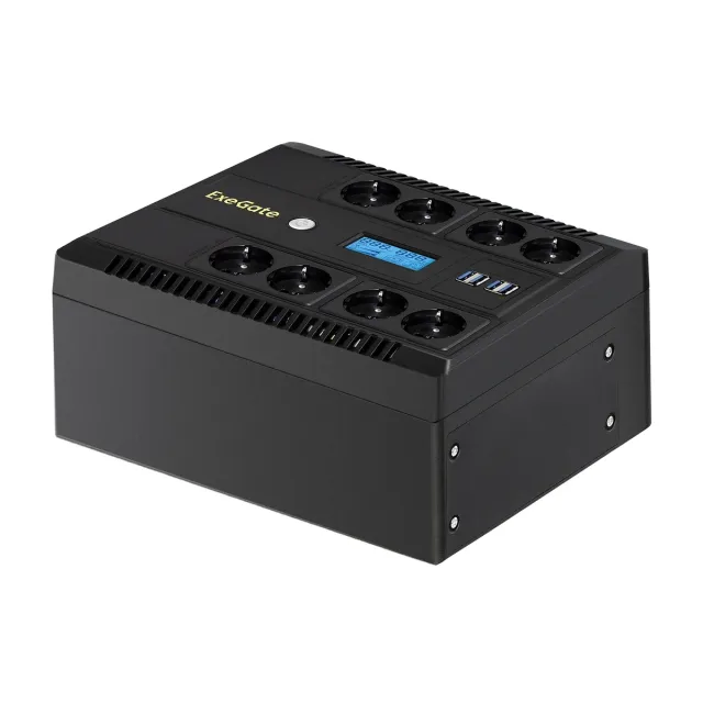 ИБП ExeGate LHB-1000.LCD.AVR.8SH.CH.USB (EX293858RUS), 1000 ВА / 650 Вт ИБП ExeGate LHB-1000.LCD.AVR.8SH.CH.USB (EX293858RUS), 1000 ВА / 650 Вт