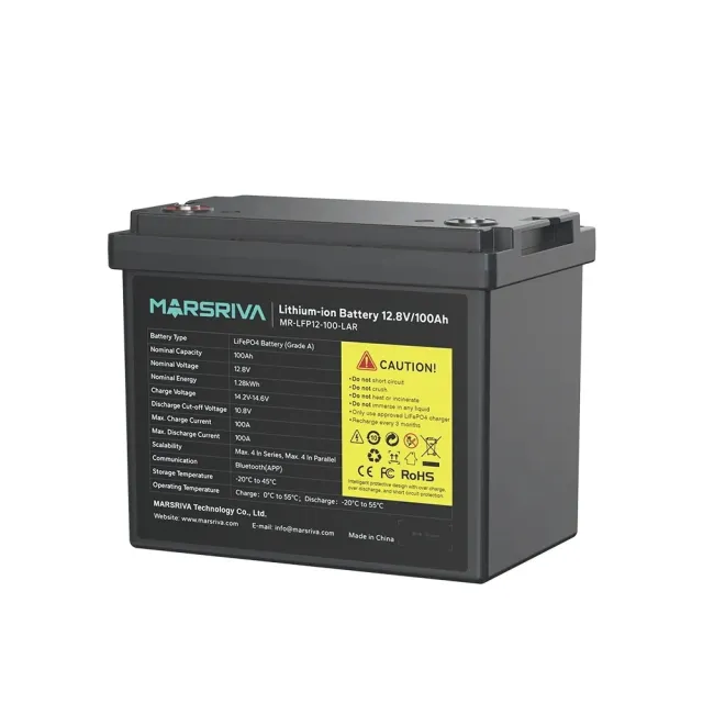Аккумулятор MARSRIVA MR-LFP12-100-LAR, LiFePO4, 12,8 В